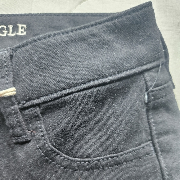 AMERICAN EAGLE Black Knit Jegging Cotton Blend Low Rise 00 SHORT NWT AE - Picture 7 of 9